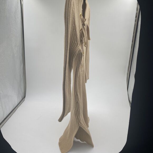 Michael Kors ribbed sweater/tunic, lace up closure, brown, size S - Picture 4 of 4